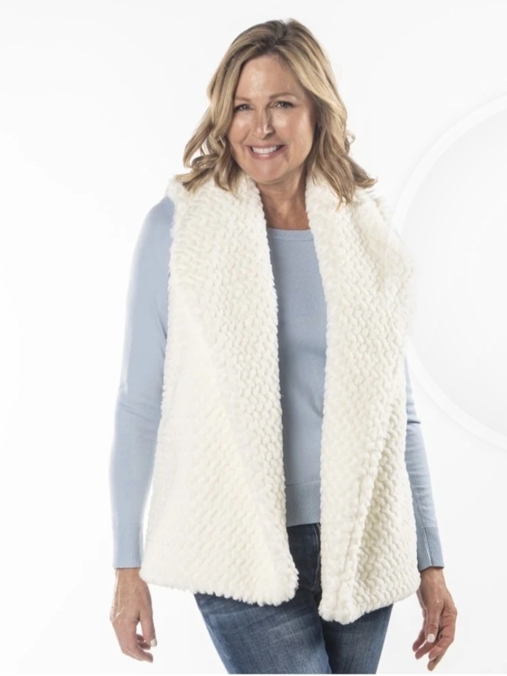Women's Cozy Plush Sherpa Vest – Cream